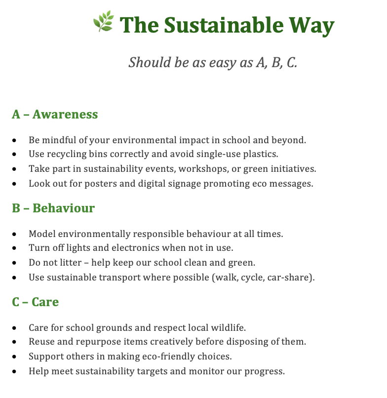 The Sustainable Way